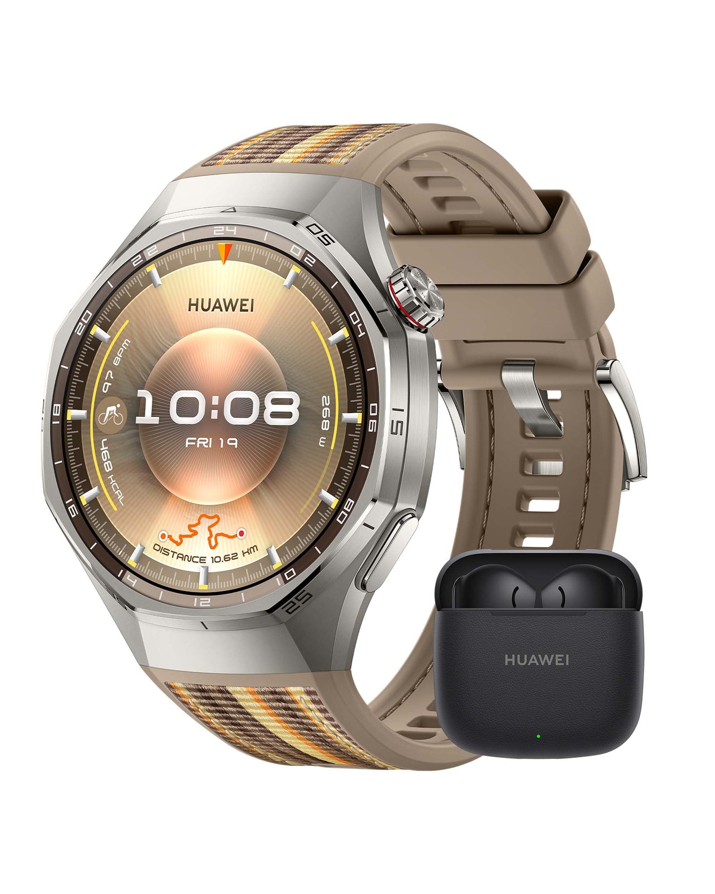 HUAWEI Watch GT 6 Pro Smartwatch+FreeBuds SE 3 Black, GPS, ECG, AMOLED display, Up to 21 days battery, comprehensive cycling features, Compatible with Android™ & iOS, health monitoring, brown, 46mm - Atum-B29W