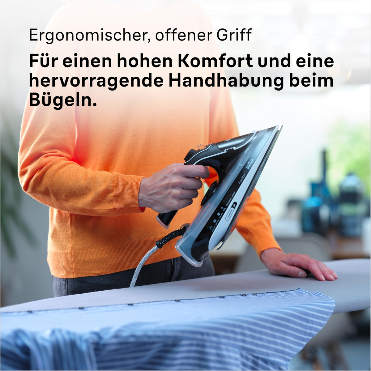 Braun FreeStyle 5 Steam Iron SI 5188 BK – Iron with FreeGlide 3D soleplate, vertical steam, 2800 Watts, steam shot 220 g/min, 330 ml water tank, black - SI5188BK