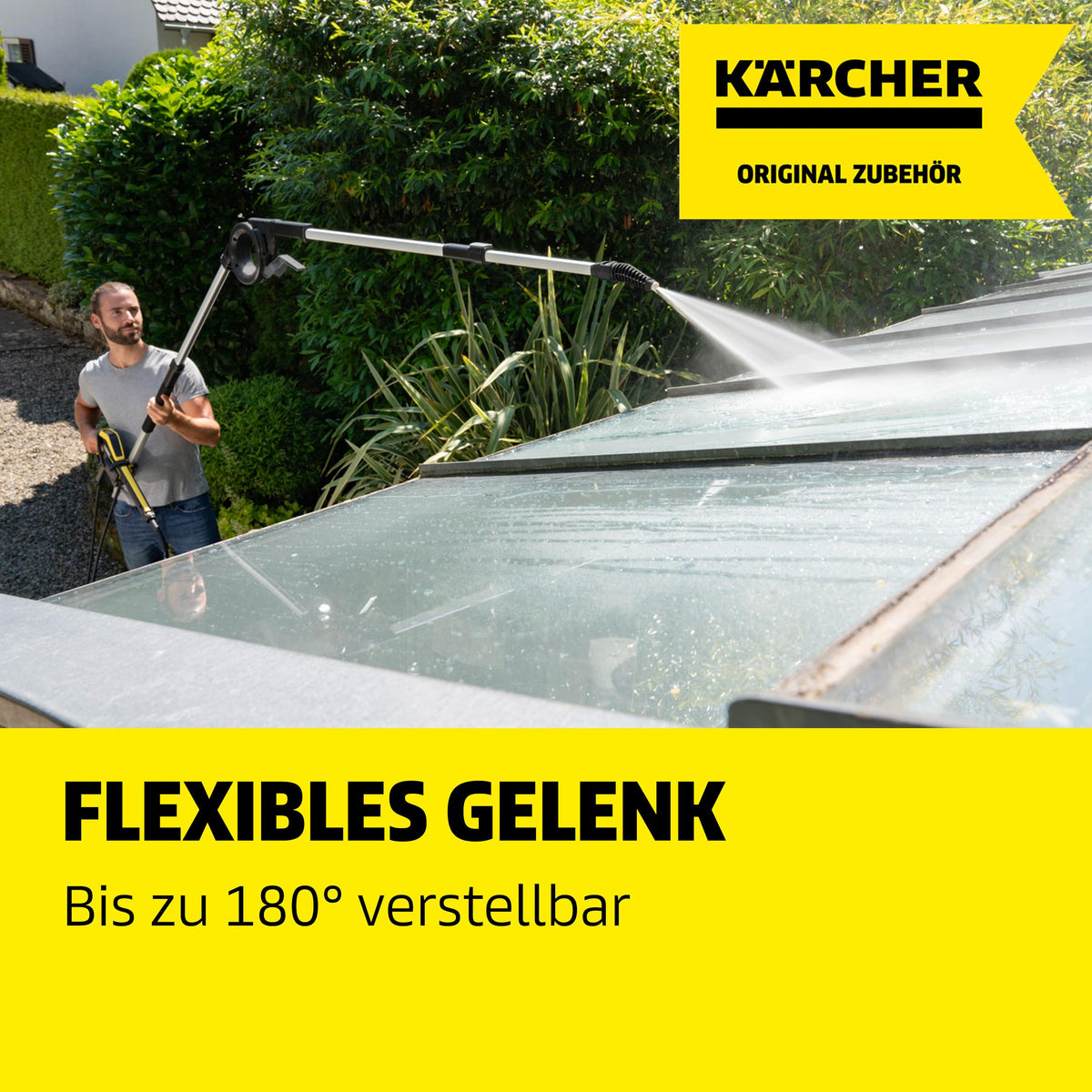 Kärcher TLA 4 Telescopic Spray Lance, easy cleaning of facades, carports, or conservatories with the high-pressure cleaner thanks to the telescopic spray lance, infinitely adjustable up to a maximum of 3.70 m. - 2.644-190.0