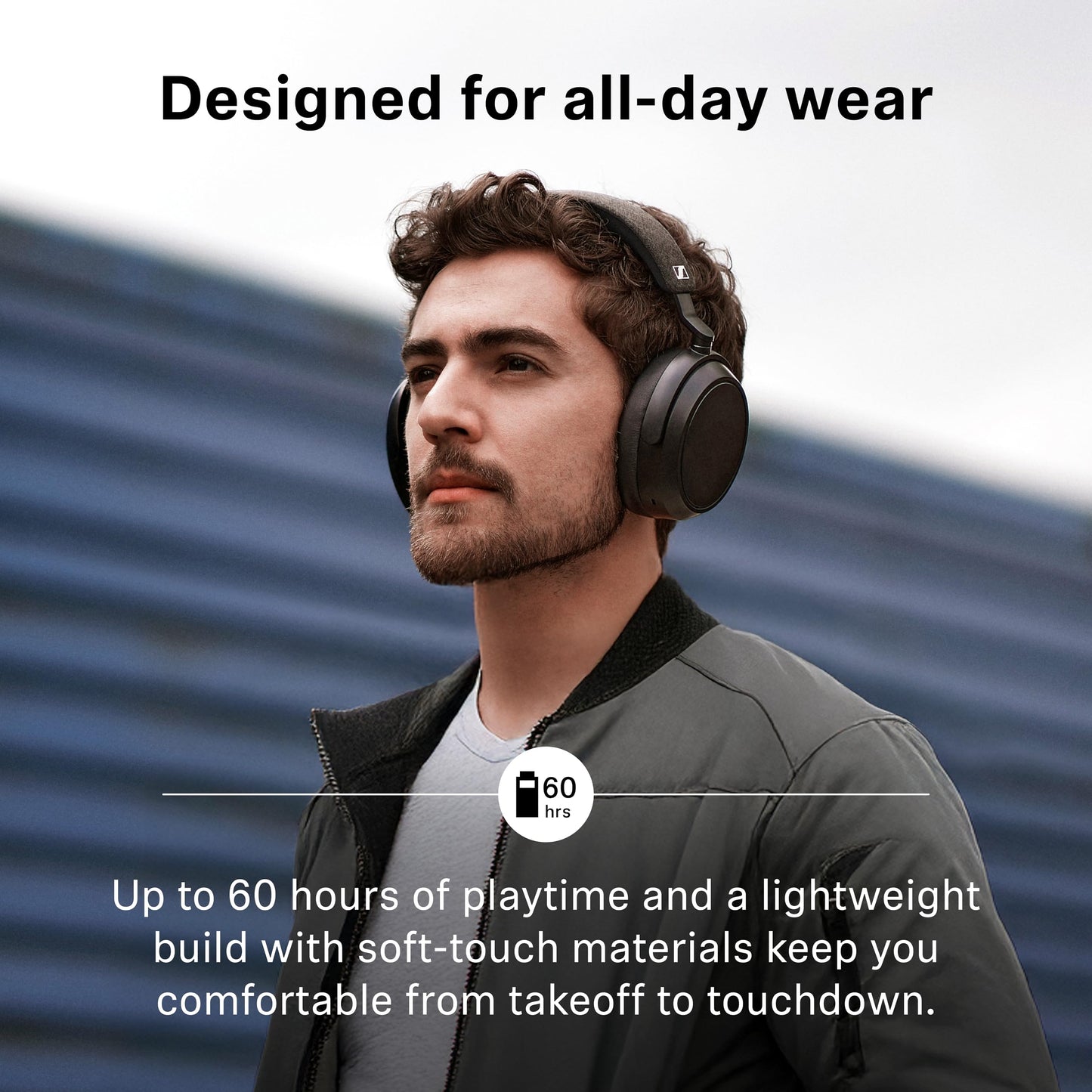Sennheiser MOMENTUM 4 Wireless Noise Canceling Headphones - Bluetooth headphones headset for crystal clear calls with adaptive noise cancellation, over-ear, 60 h battery, foldable, black - 509266