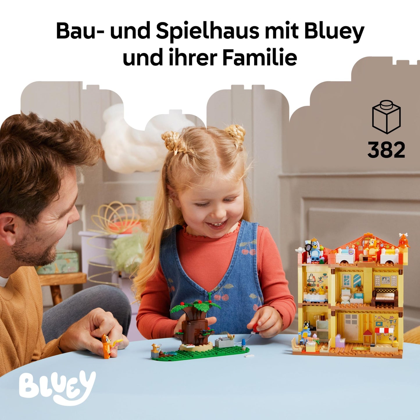 LEGO Bluey: Bluey's House - Modular toy with rooms, garden, 4 minifigures and accessories - Birthday gift for girls and boys aged 4 and up or fans of the TV series - 11203