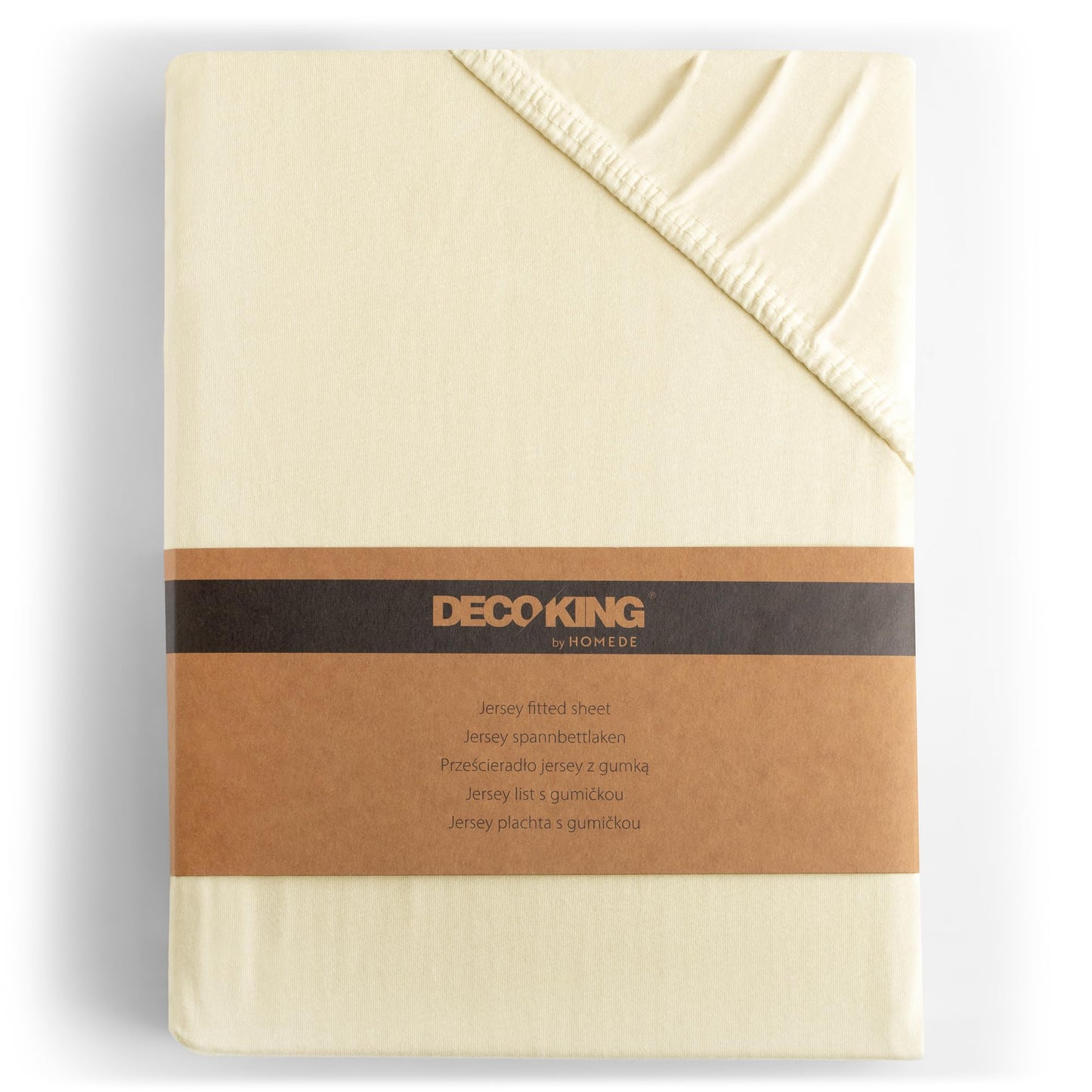 DecoKing fitted sheet 200x220 220x240 cm 100% combed cotton cream fitted sheets jersey box spring bed Amber 200 x 220 220 x 240