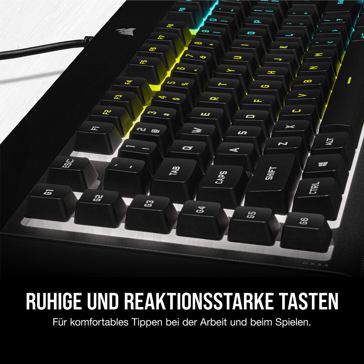 Corsair K55 RGB PRO wired gaming keyboard, black - CH-9226765-DE