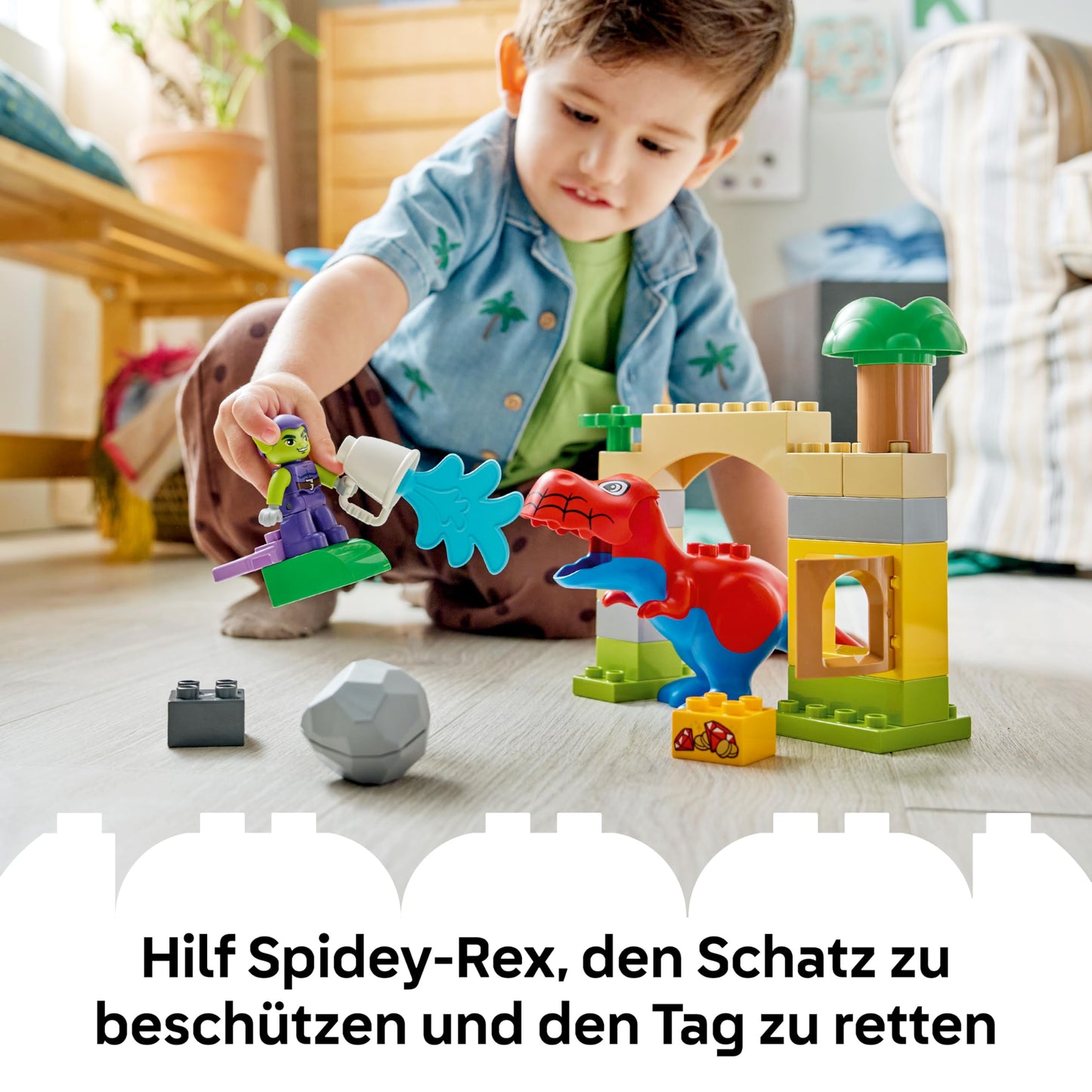 LEGO DUPLO | Spidey-Rex vs. Green Goblin - Fine motor skills toy for toddlers - 2 figures incl. Spidey-T-Rex - Superhero gift for boys aged 2 and up - 10463