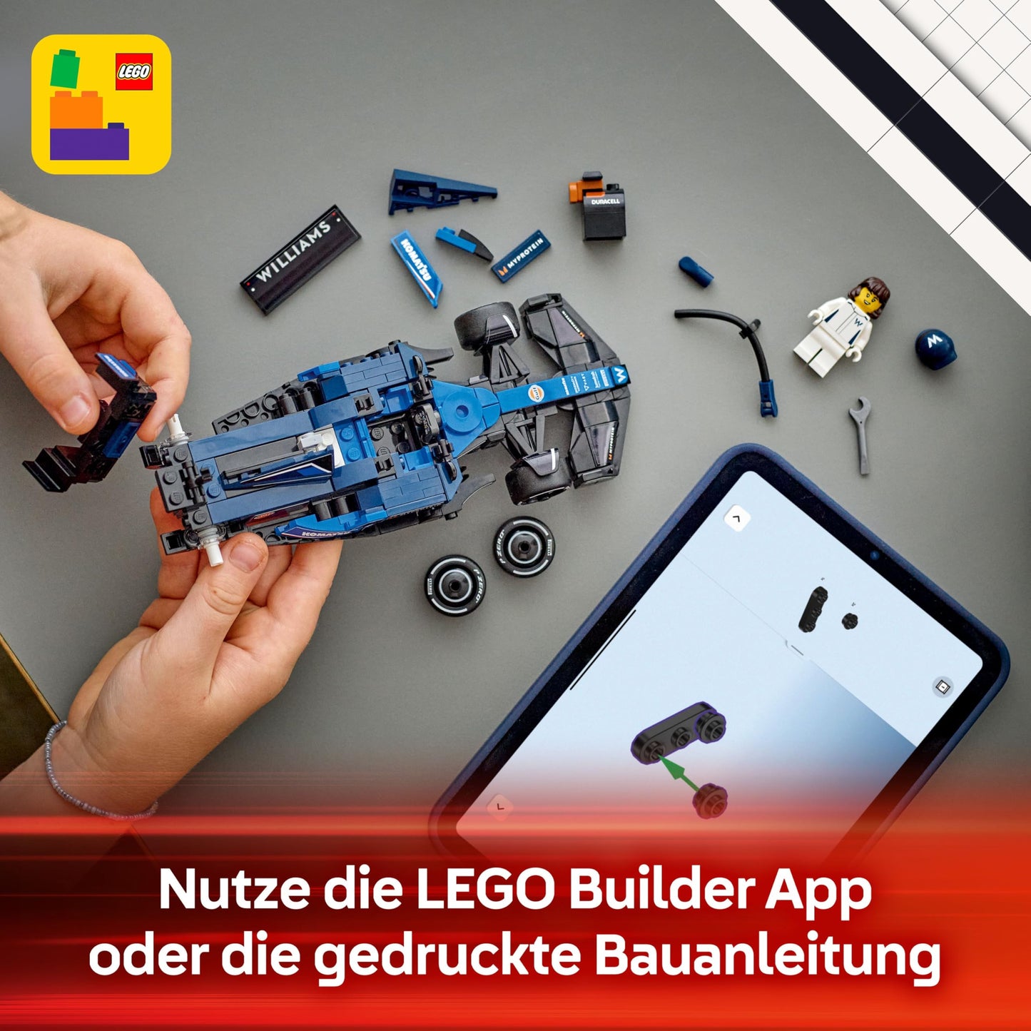 LEGO Speed Champions Williams Racing FW46 F1 racing car - toy with Formula 1 minifigure to collect - gift for boys and girls aged 10 and over and adult motorsport fans 77249