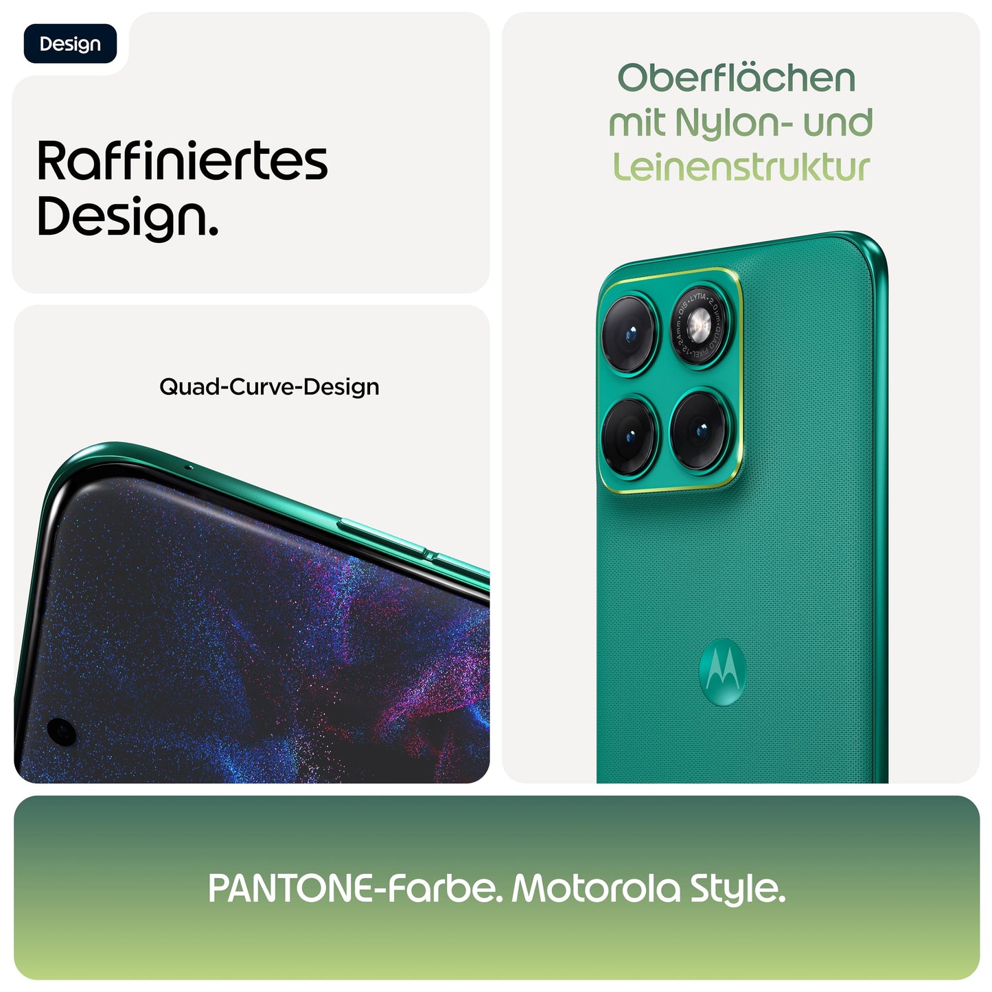 Motorola Edge 70 Fusion Smartphone (6.78" Super HD+ Rugged Display with Corning Gorilla Glass 7i, 50MP Camera, 8/256GB, 5100mAh, 68W TurboPower Charging) Pantone Sporting Green - PBBDOOO5SE