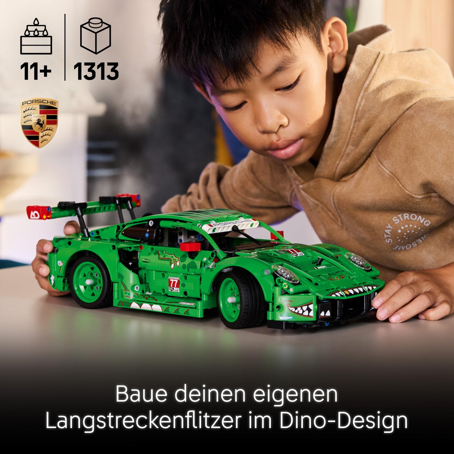 LEGO Technic Porsche 911 GT3 R Rexy AO Racing racing car - Porsche model car - racing car to collect and display - Porsche model building set for ages 11 and up - gift for children and car fans - 42224