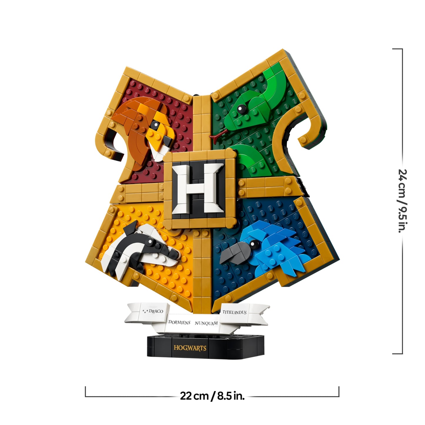 LEGO Harry Potter Hogwarts House Crest - Wall decoration 3D model with animals - DIY decoration for the children's room - Birthday gift for girls, boys and teenagers aged 12 and over - 76462