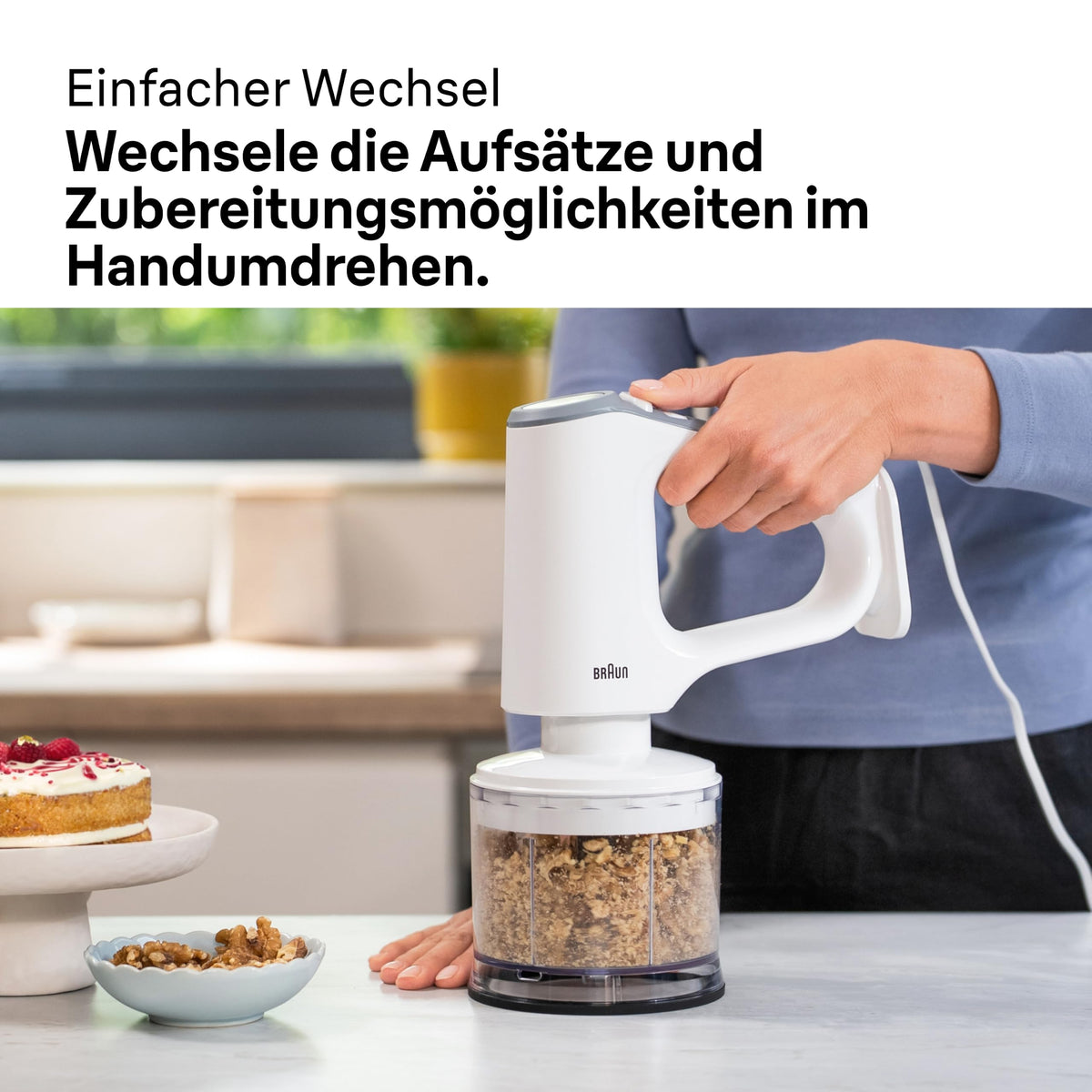Braun MultiMix 3 - Hand mixer with 4 accessories, 550 watts, white - HM3235WH