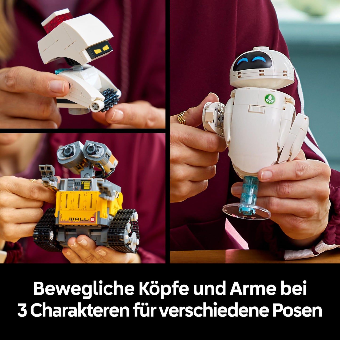 LEGO ǀ Disney and Pixar WALL-E and EVE - model building for adults - robots built from stones with M-O & Hal figures - DIY decoration - collector's item & gift for fans - 43279