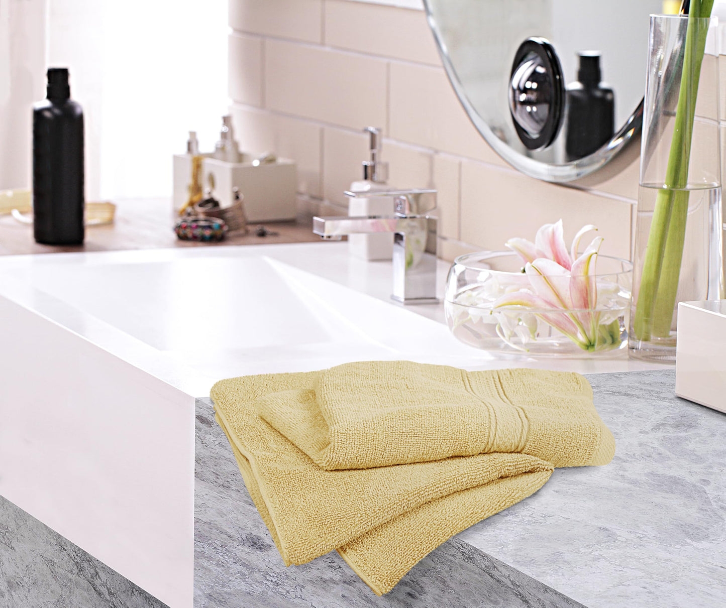 Utopia Towels - Cotton Hand Towel Set - 100% Cotton Ultra Soft and Very Absorbent, 41 x 71 cm - Pack of 6 (Beige) - SC6