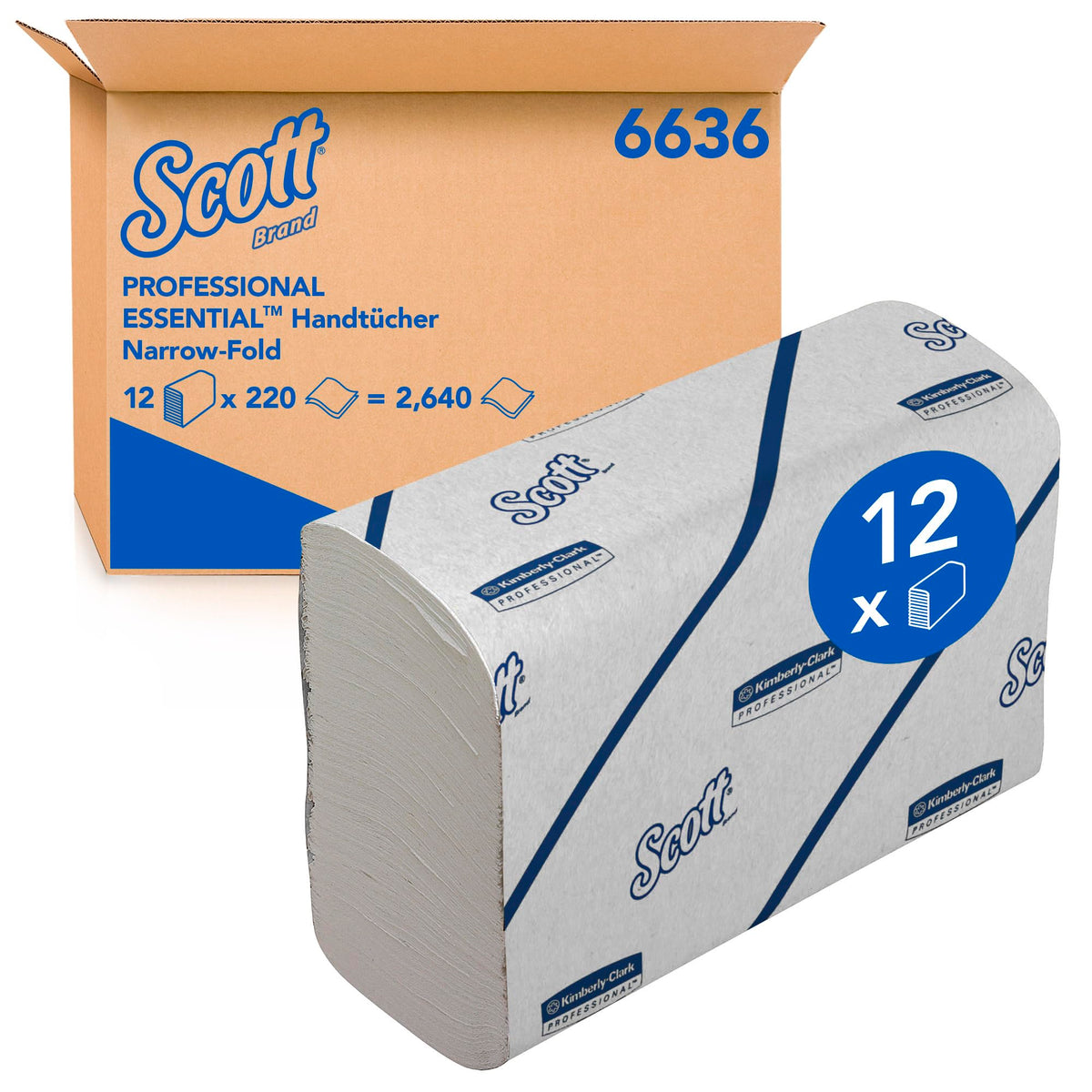 Scott prosoape de hârtie 6636, 2-straturi, prosoape de hârtie, 12x220