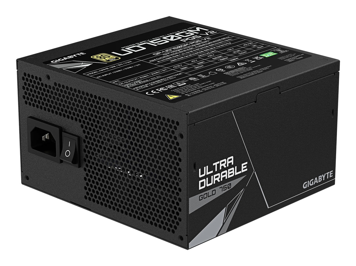 GIGABYTE UD750GM PG5 V2 Sursă de alimentare – PCIe Gen 5.1, 80 Plus Gold, design complet modular, ventilator de 120 mm, compatibil cu ATX 3.1, conector EU - GP-UD750GM