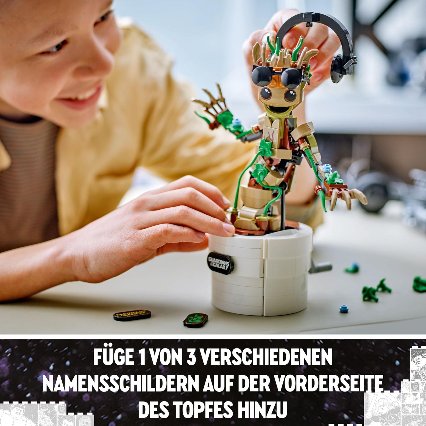 LEGO | Marvel Dancing Groot - Animated Minifigure of a Character from Guardians of the Galaxy - Interactive Playset - Creative Toy - Superhero Gift for Boys and Girls - 76297