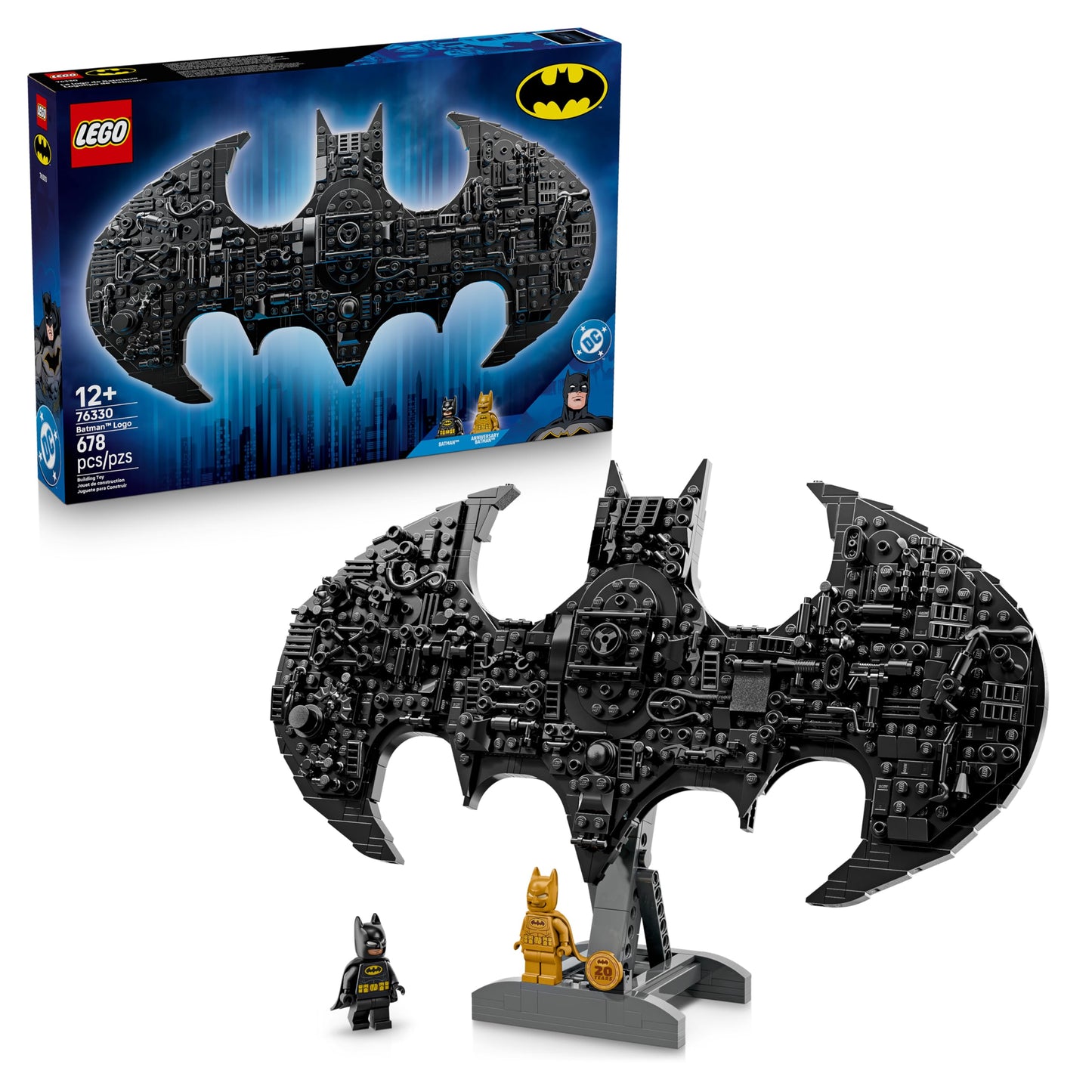 LEGO DC Batman: Batman Logo - Superhero toy with minifigures - Creative model building for boys and girls - DIY decoration for children's rooms - Gift for fans aged 12 and over - 76330