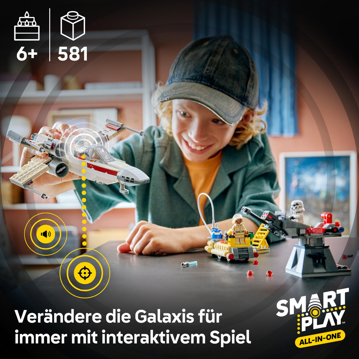 LEGO Star Wars SMART Play Bundle: Setul All-In-One Luke’s Red Five X-Wing 75423 & Setul Compatibil Mos Eisley Cantina 75425 - Jucării Interactive - Cadouri pentru băieți și fete de 8 ani și peste - 75426