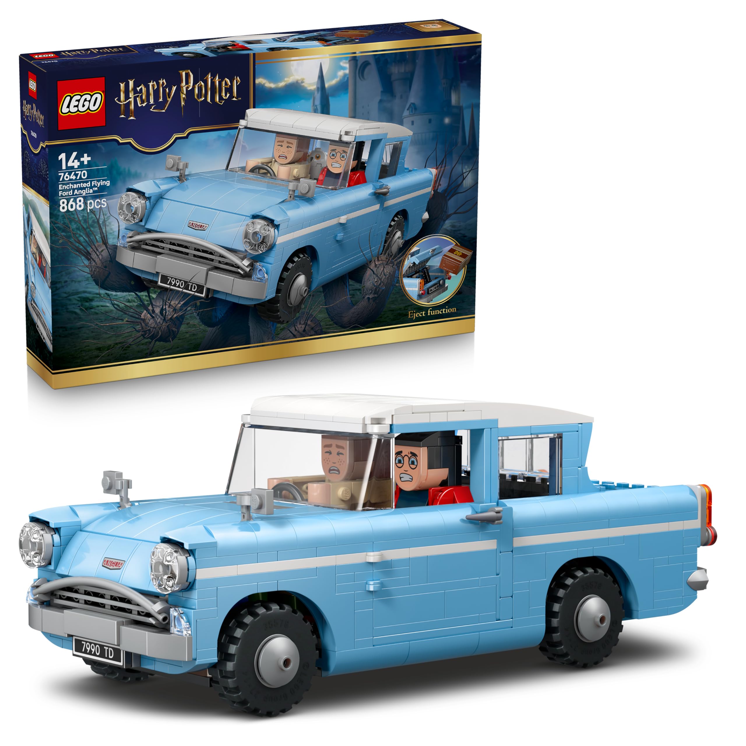 LEGO Harry Potter Flying Ford Anglia - car toy set for children with 3 figures to play and display - gift for boys, girls and all fans aged 14 and over - 76470