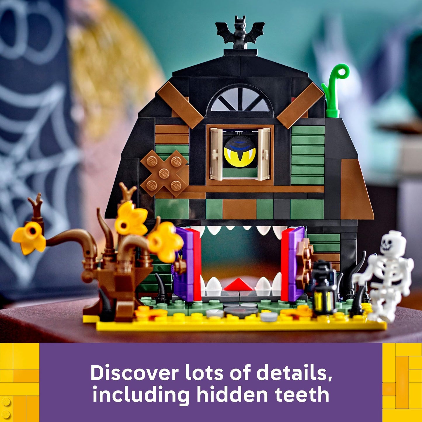 LEGO Halloween Barn - children's toy with skeleton minifigure - building set with bat, bottle, lamp and other accessories - gift for boys and girls aged 8 and up - 40721 (pack of 2)