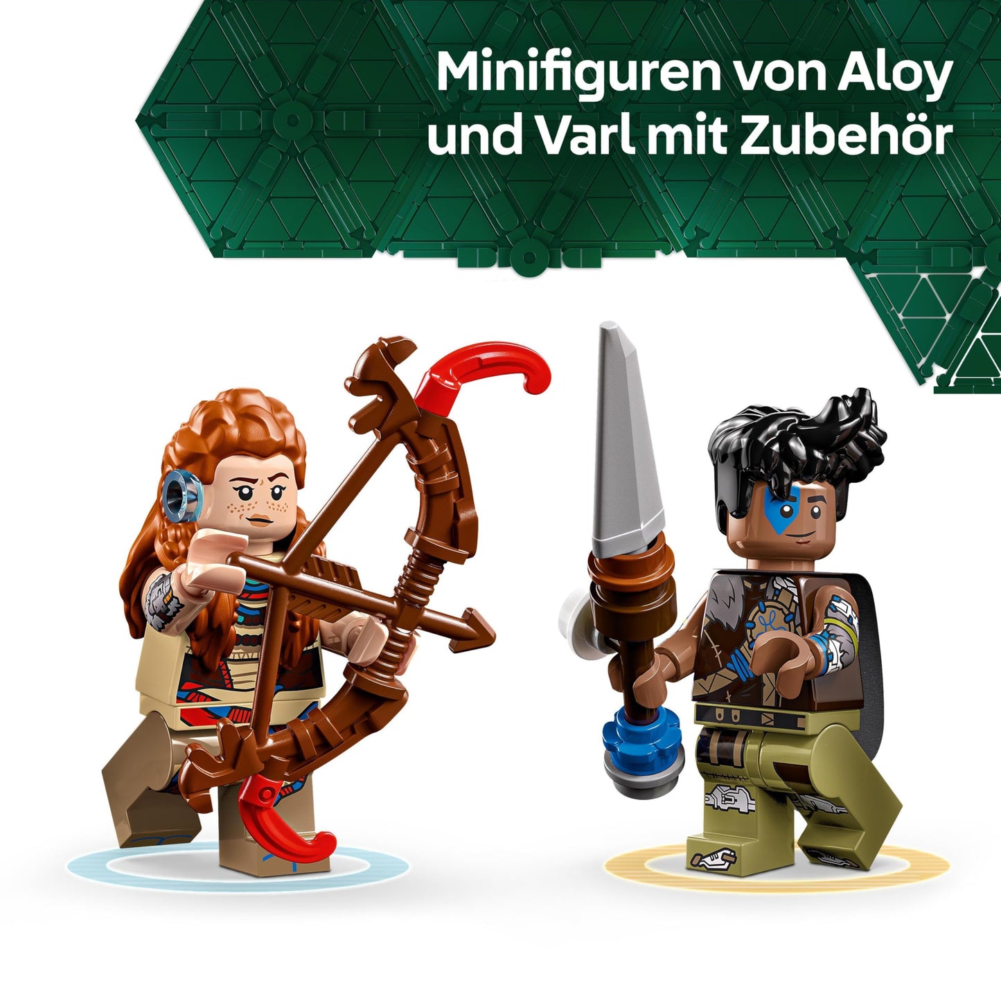 LEGO Horizon Adventures Aloy and Varl vs. Panzerwanderer and Sawtooth, toy with monster machines and minifigures, collectible playset for video game fans, boys and girls aged 9 and up 77037