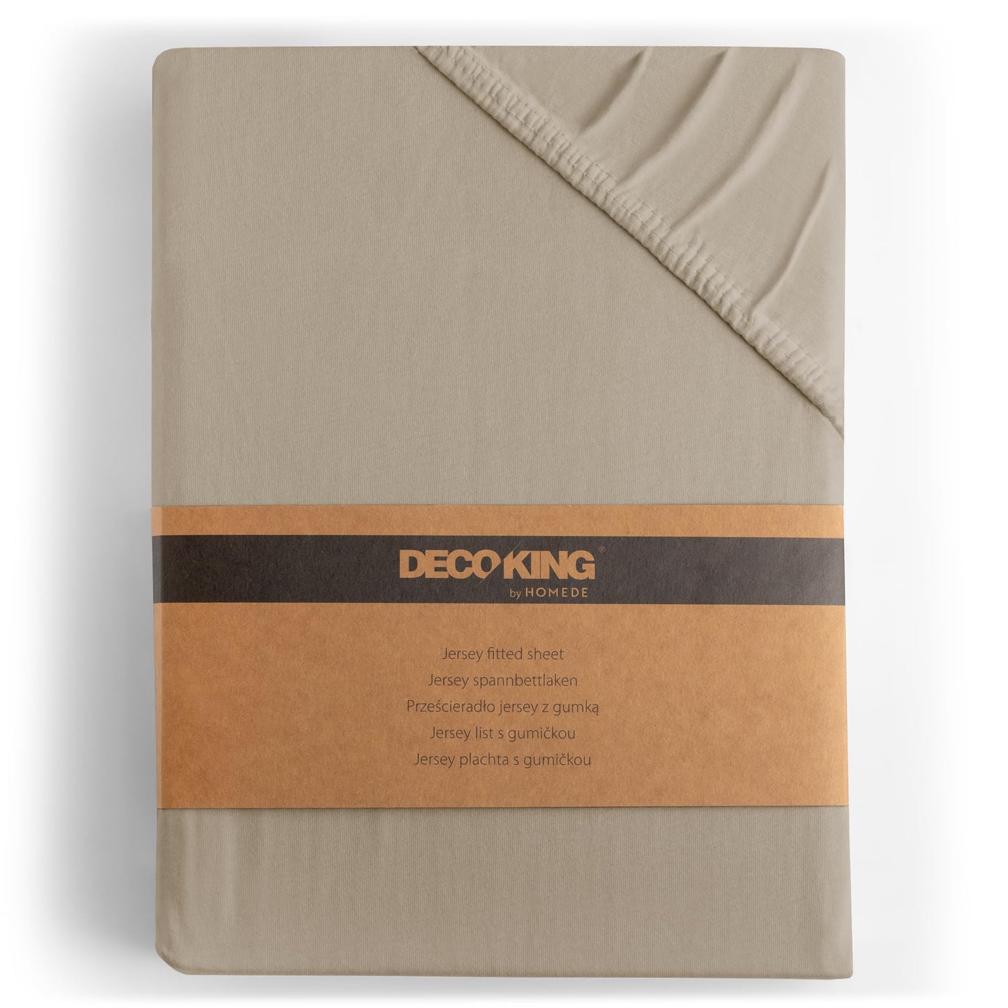 DecoKing fitted sheet 200x220 220x240 cm 100% combed cotton cappuccino fitted sheets jersey box spring bed Amber 200 x 220 220 x 240