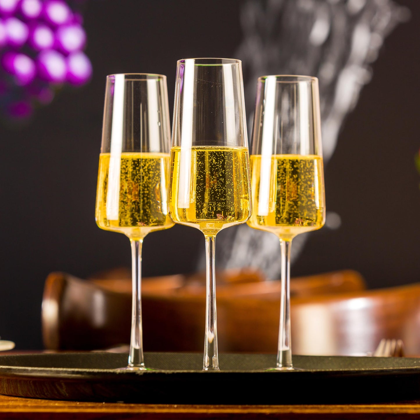 Stölzle Lausitz champagne glasses Power set of 6 240ml - Elegant champagne goblet ideal for sparkling wine & Prosecco - High-quality crystal champagne glasses made in Germany - Dishwasher and shockproof - power