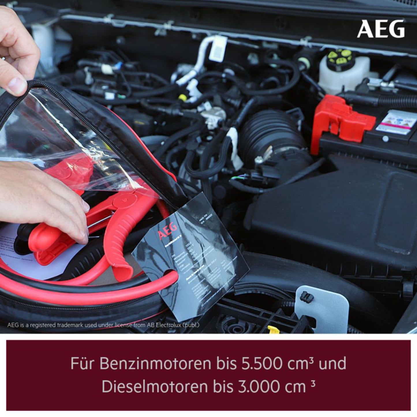 AEG Automotive 10648 jumper cable SP 25 Illuminated in storage bag, 2 x 3.5m, DIN 72553