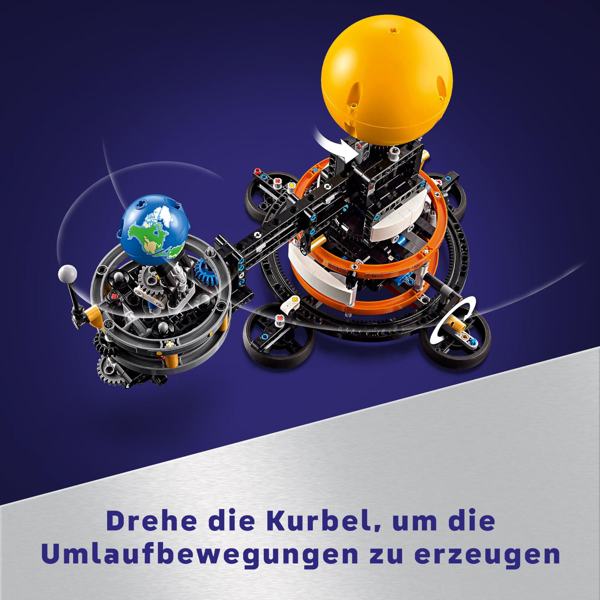 LEGO Technic Soare Pământ Lună Model Set de Joc, Cadou pentru Copii de la 10 Ani, Jucărie Spațială pentru Reprezentarea Sistemului Solar, permite băieților și fetelor să se joace creativ 42179