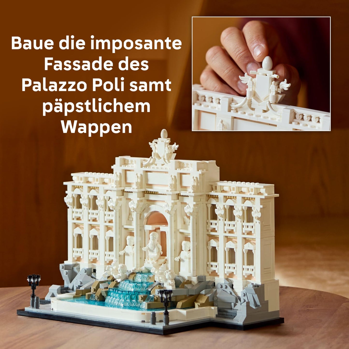 LEGO Architecture Trevi Fountain - Model of a Rome Landmark with Minifigures Sculptures - Collectible for the Office and Living Room - Gift for Adults and Architecture Lovers 21062