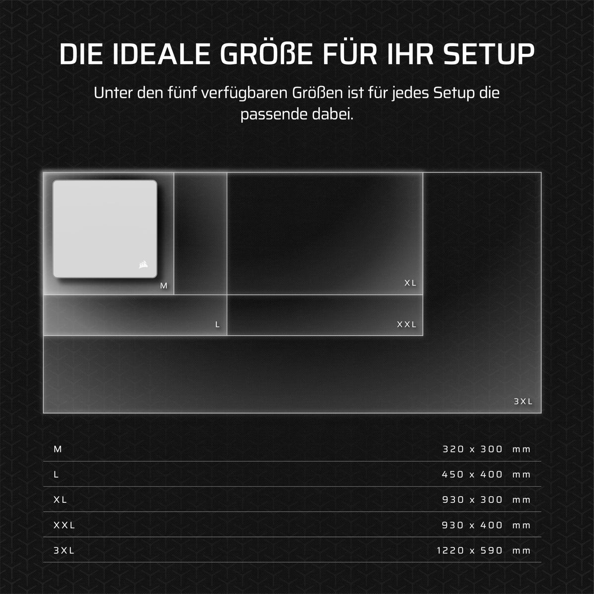 Corsair MM Mousepad de gaming rezistent la uzură – XXXL (1220 x 590mm) – Negru - CH-941D0C0-WW