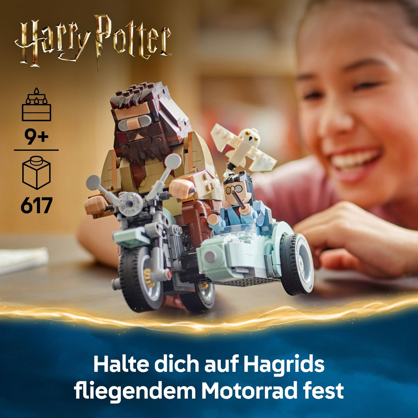 LEGO Harry Potter Hagrid and Harry's Motorcycle Tour - Toy with motorcycle, sidecar & Owl Hedwig - With minifigures to collect - Creative gift for girls and boys aged 9 and up - 76443