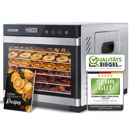COSORI Dehydrator Stainless Steel, Food Dehydrator, No Plastic Contact, 650W - CP267-FD