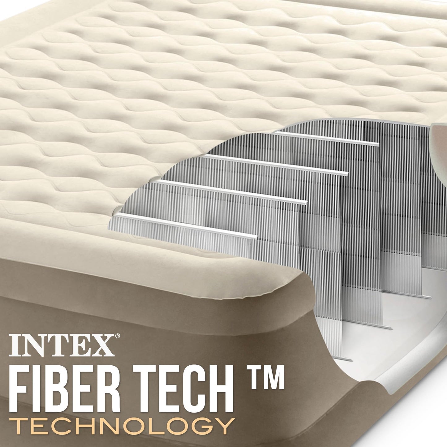 Intex Queen Ultra Plush Air Bed with Fiber-Tech RP Inflated Size: 152cm x 203cm x 46cm (64428ND)