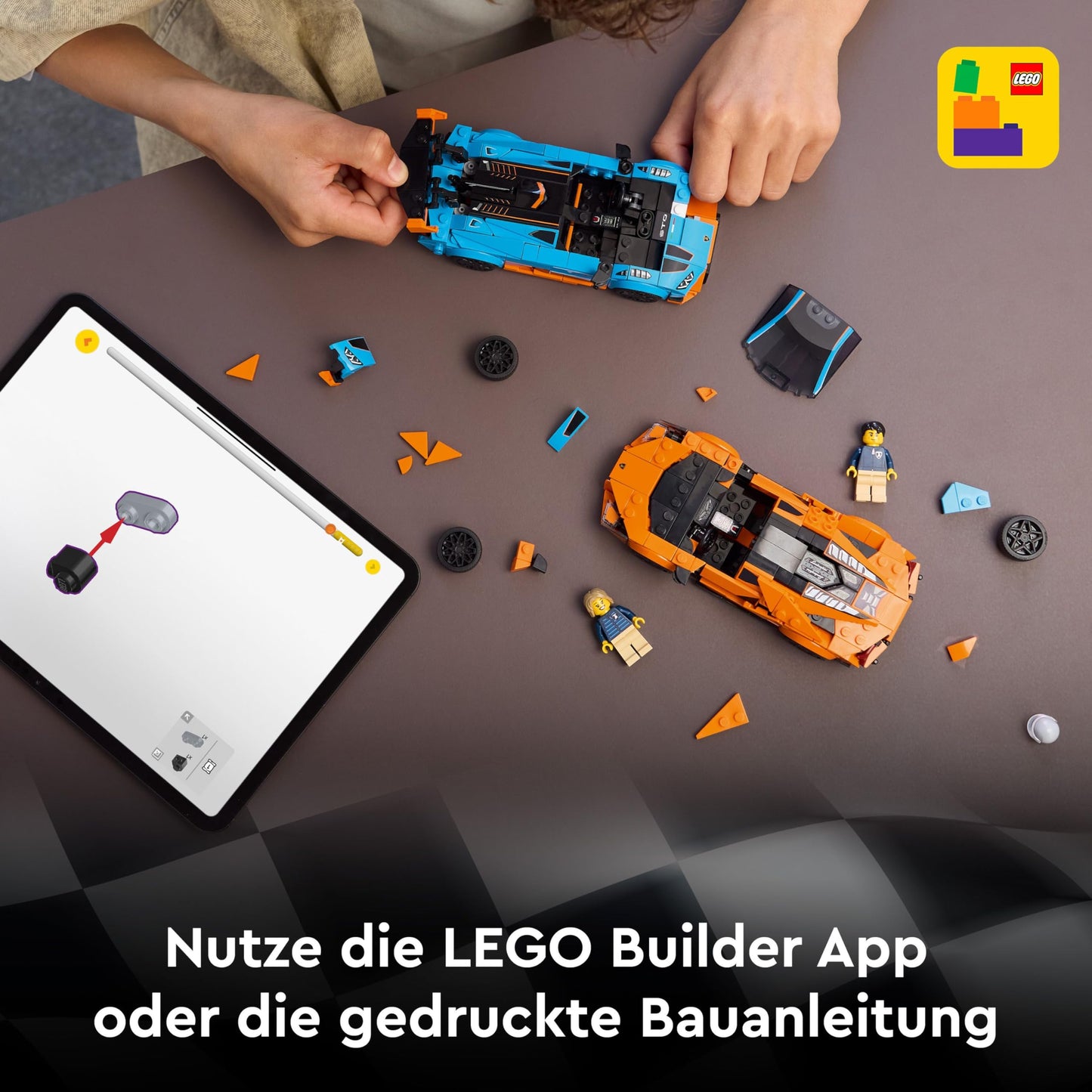 LEGO construction toys Speed Champions Lamborghini Revuelto and Huracán STO - 77238