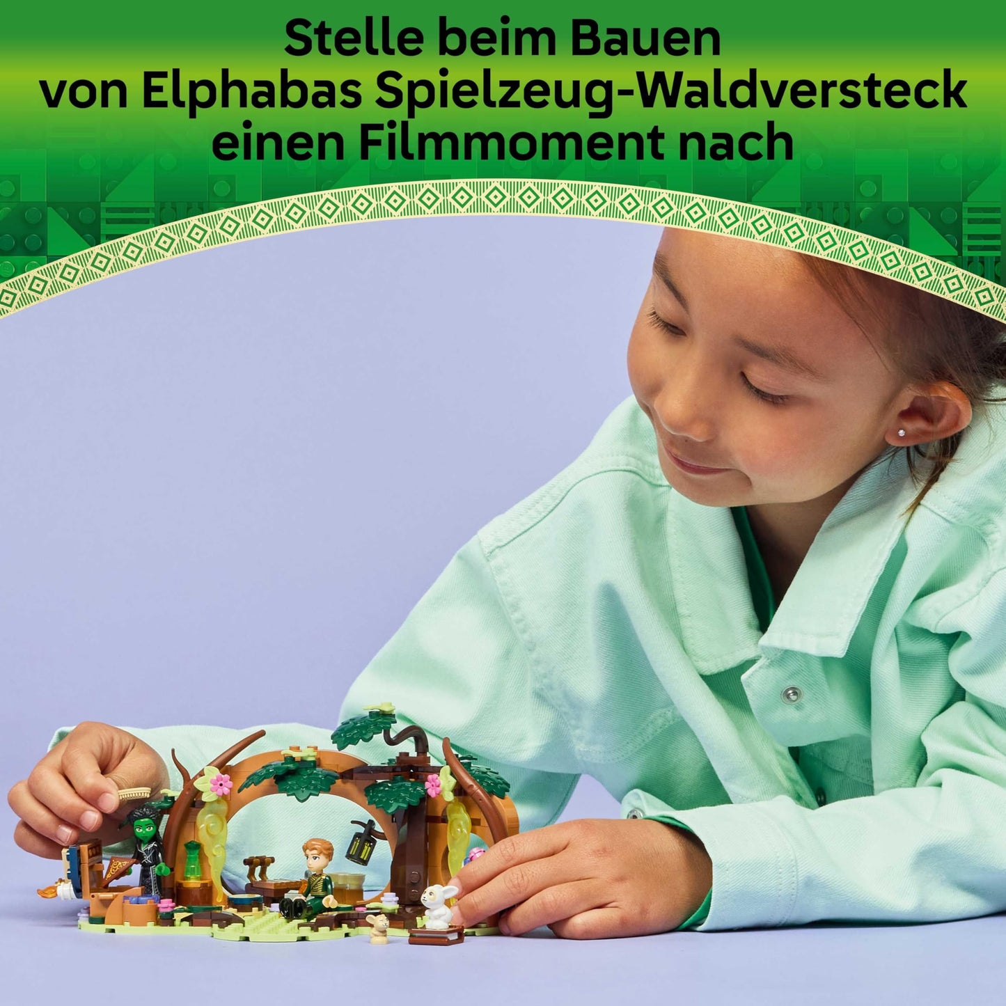 LEGO Wicked Elphaba's Hideout - Forest building set with 2 minifigures and 2 animal figures with accessories - Model building playset to collect - Children's gift for girls, boys and film fans aged 7 and over - 75687
