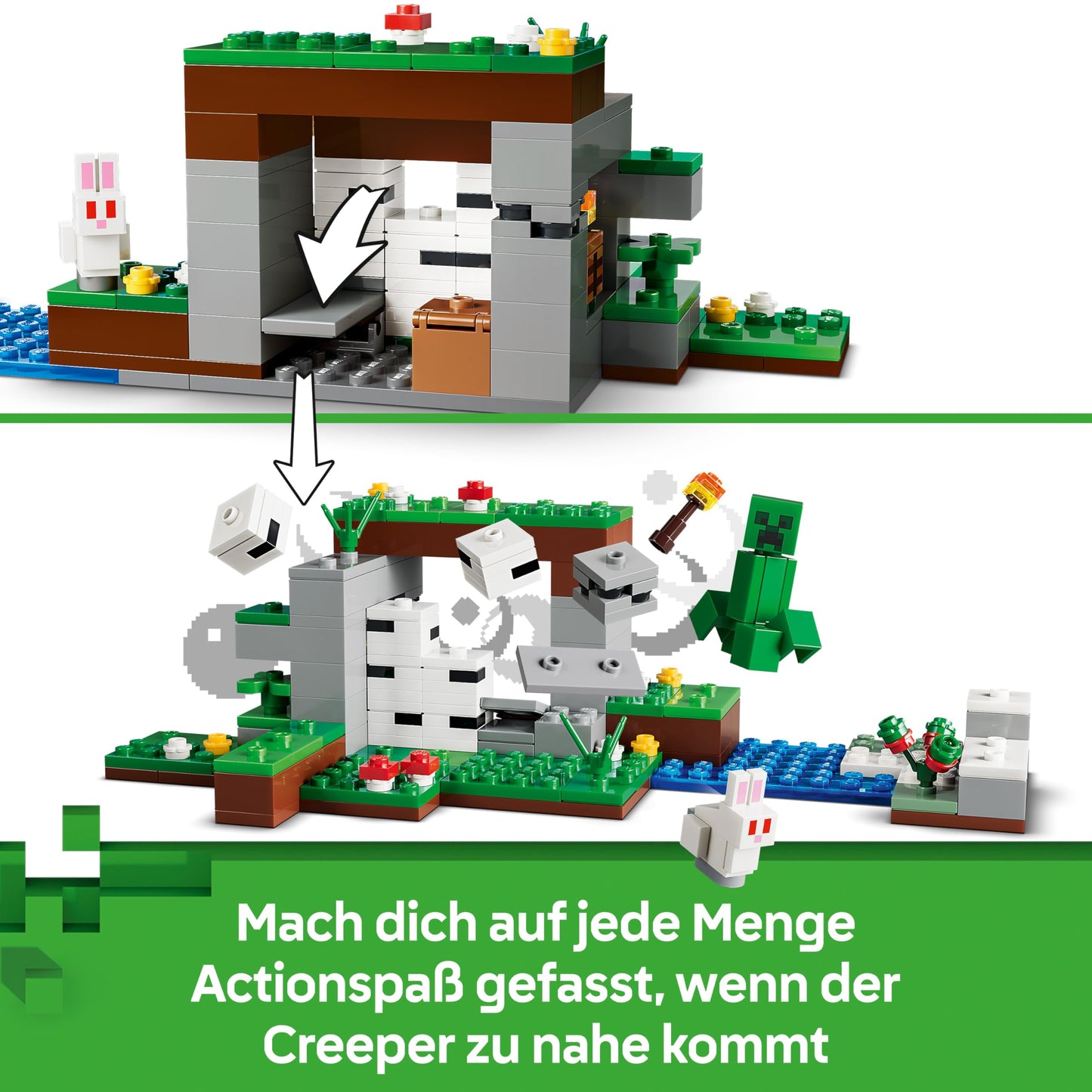 LEGO Minecraft First Adventure at Night - Interactive toy with 7 figures including Alex, Creeper, Skeleton & Forest Wolf - Gaming gift for boys and girls aged 8 and up - 21593