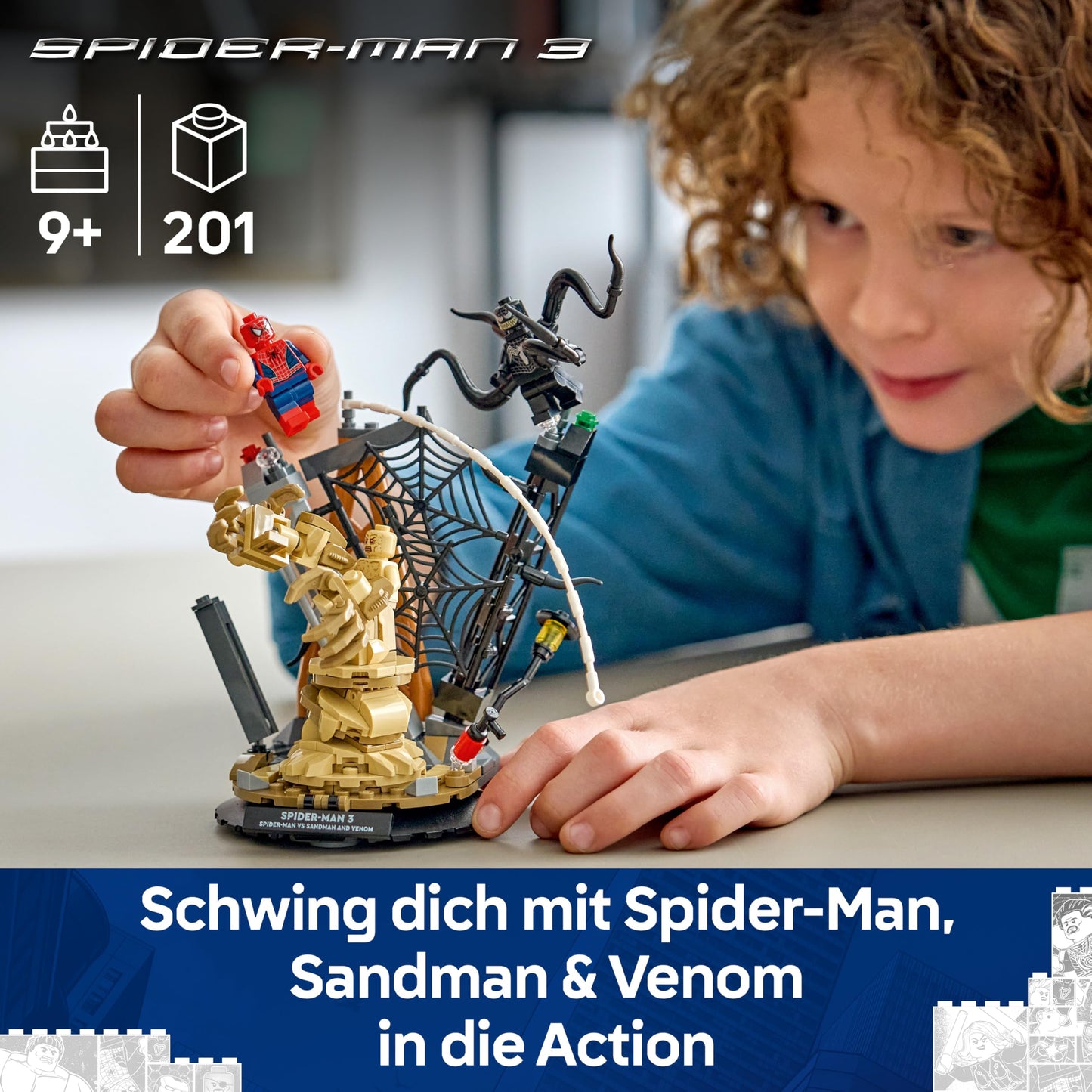 LEGO | Marvel Big Showdown: Spider-Man vs. Sandman - Spiderman toy with 3 minifigures - Spider Man, Venom and Sandma - children's gift for boys aged 9 and up, girls and fans - 76334