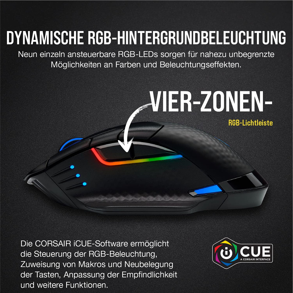 Corsair Dark CORE RGB PRO Wireless FPS/MOBA Gaming Mouse - Black - CH-9315411-EU