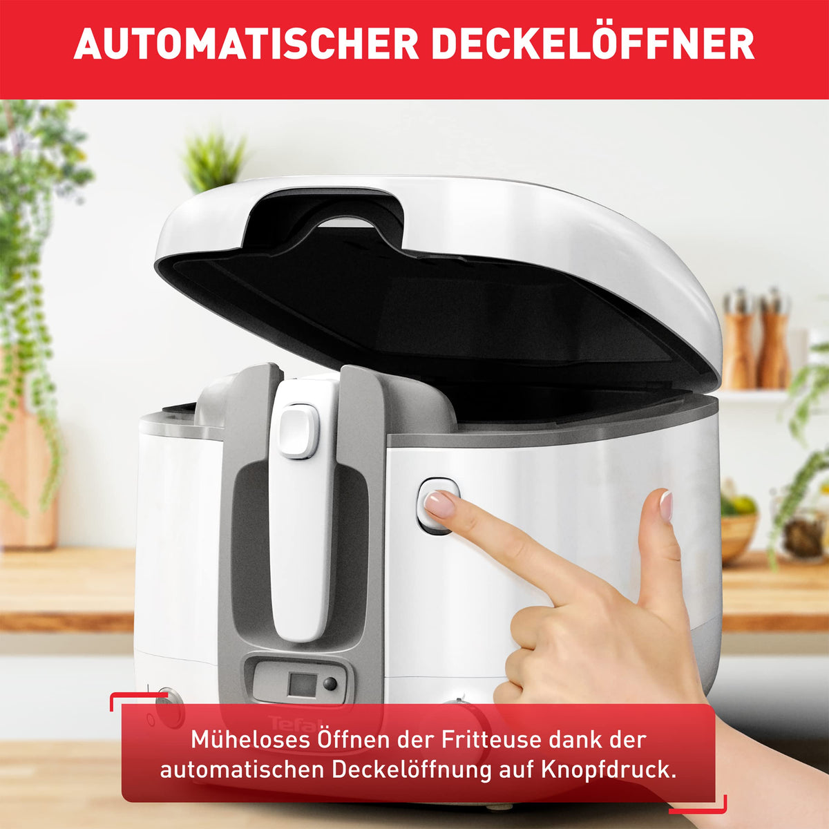 Tefal FR3141 Super Uno Friteuză | Carcasă termică | capacitate de până la 1,2 kg | cronometru digital | cartuș filtrant anti-odori | recipient interior detașabil, cu strat antiaderent | Alb/Gri