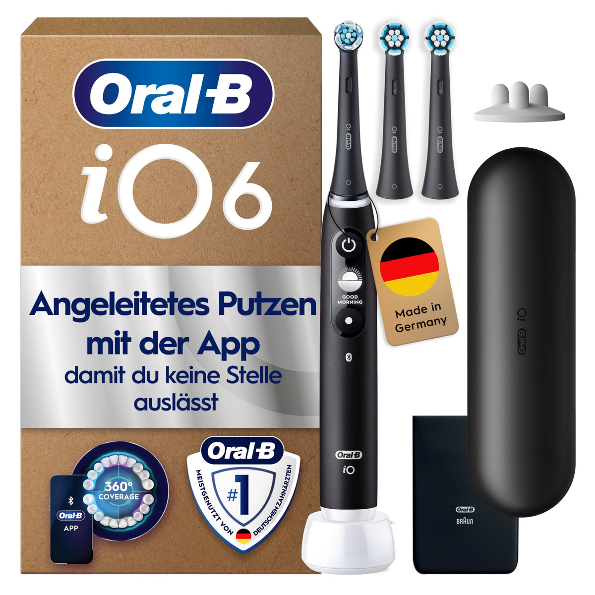 Periuță de dinți electrică Oral-B iO Series 6 cu 3 perii de schimb, negru - 8700216766296