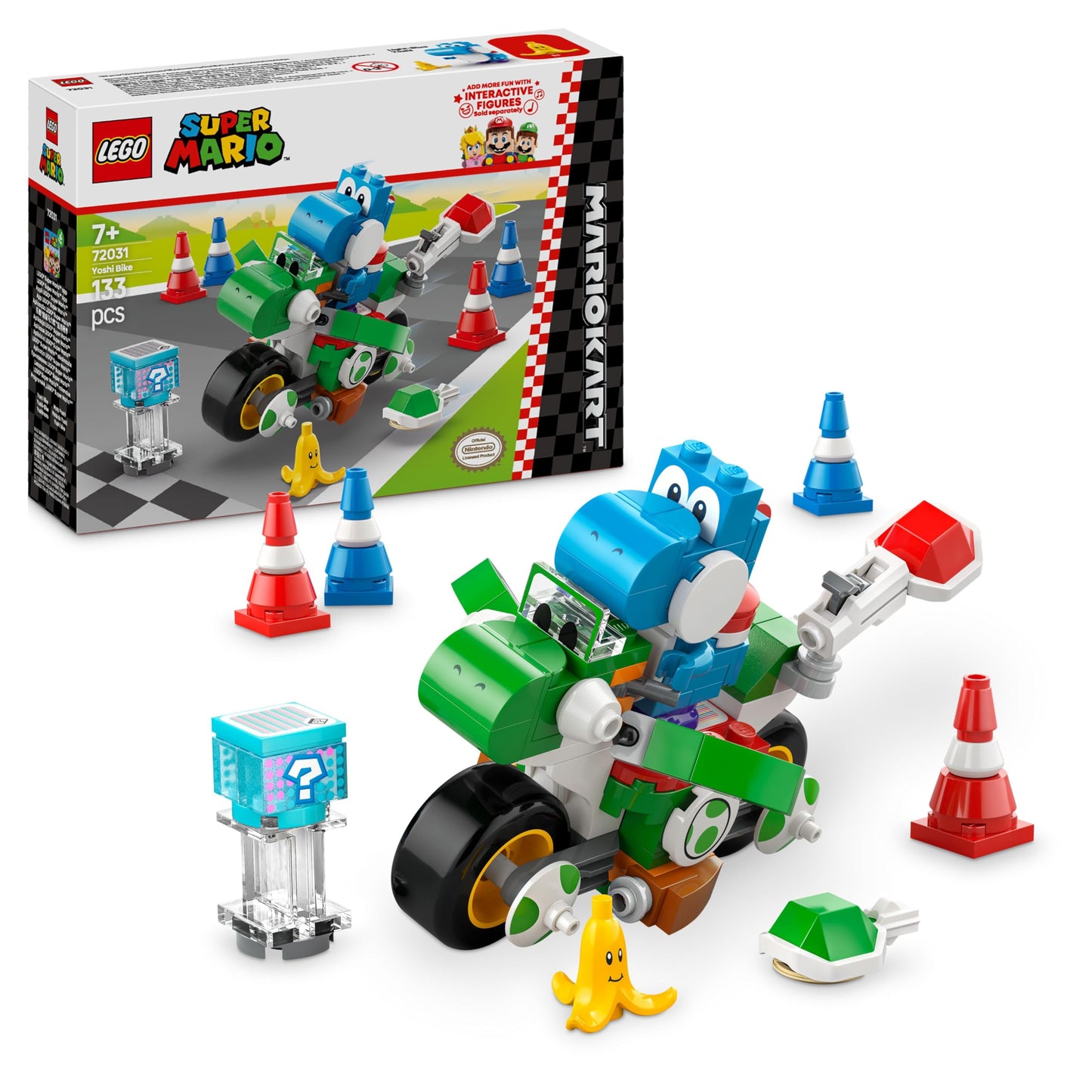 LEGO Super Mario: Mario Kart - Yoshi bike, Nintendo adventure set to collect, gift for children, boys, girls and gamers aged 7 and over, collector's item with Yoshi figure 72031