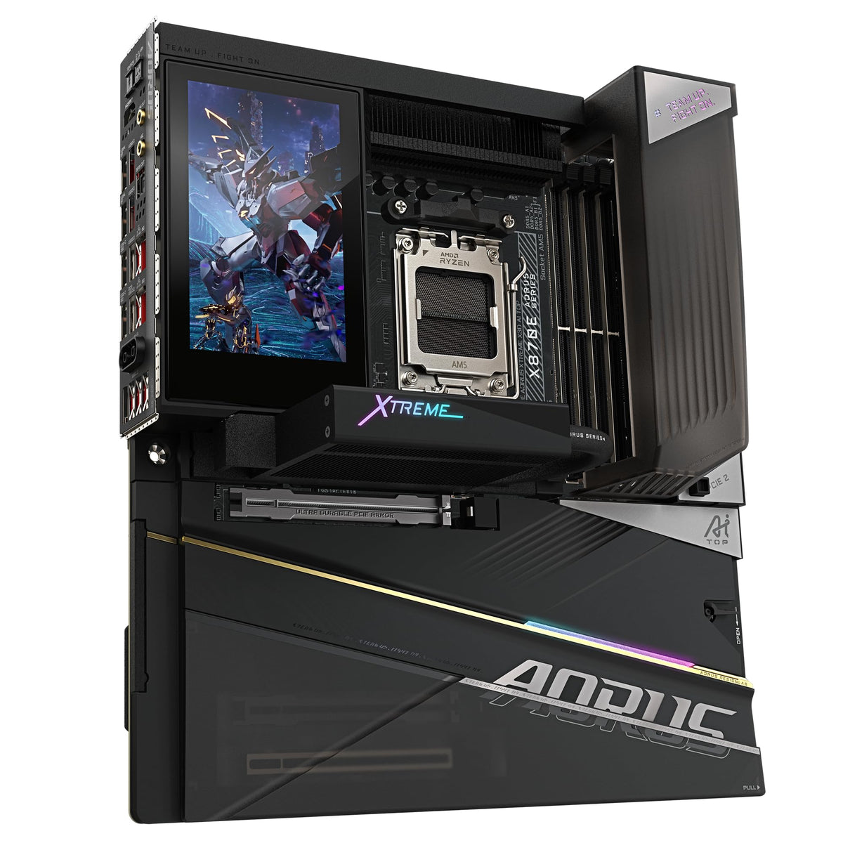 GIGABYTE X870E AORUS Xtreme X3D AI TOP Motherboard - Supports AMD Ryzen 9000 Series CPUs, 24+2+2 phase VRM, up to 9000MHz DDR5 (O.C.), 2x PCIe 5.0 M.2 + 3x PCIe 4.0 M.2, Wi-Fi 7, 10GbE LAN, USB 4