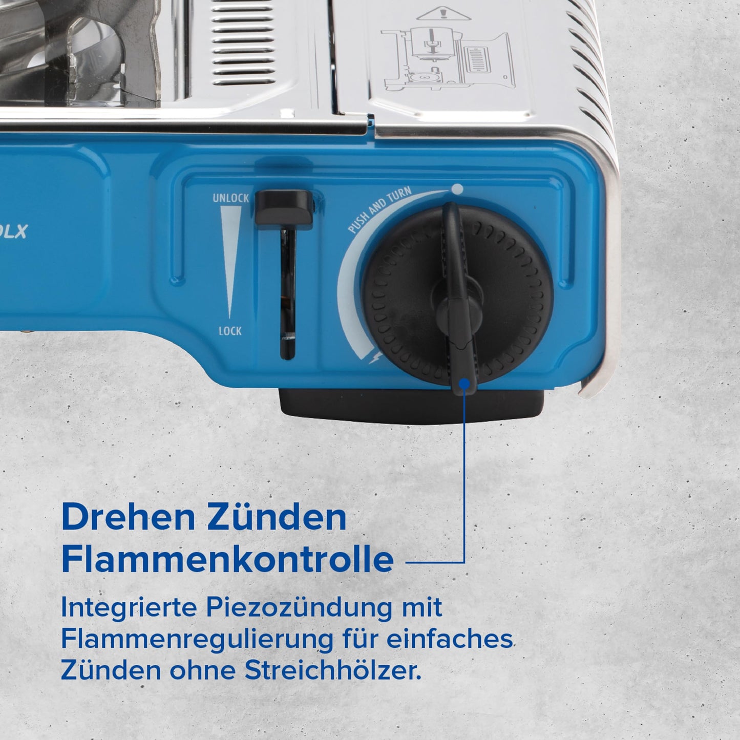 Campingaz Camp'Bistro DLX Stopgaz camping stove, blue - 2000039195