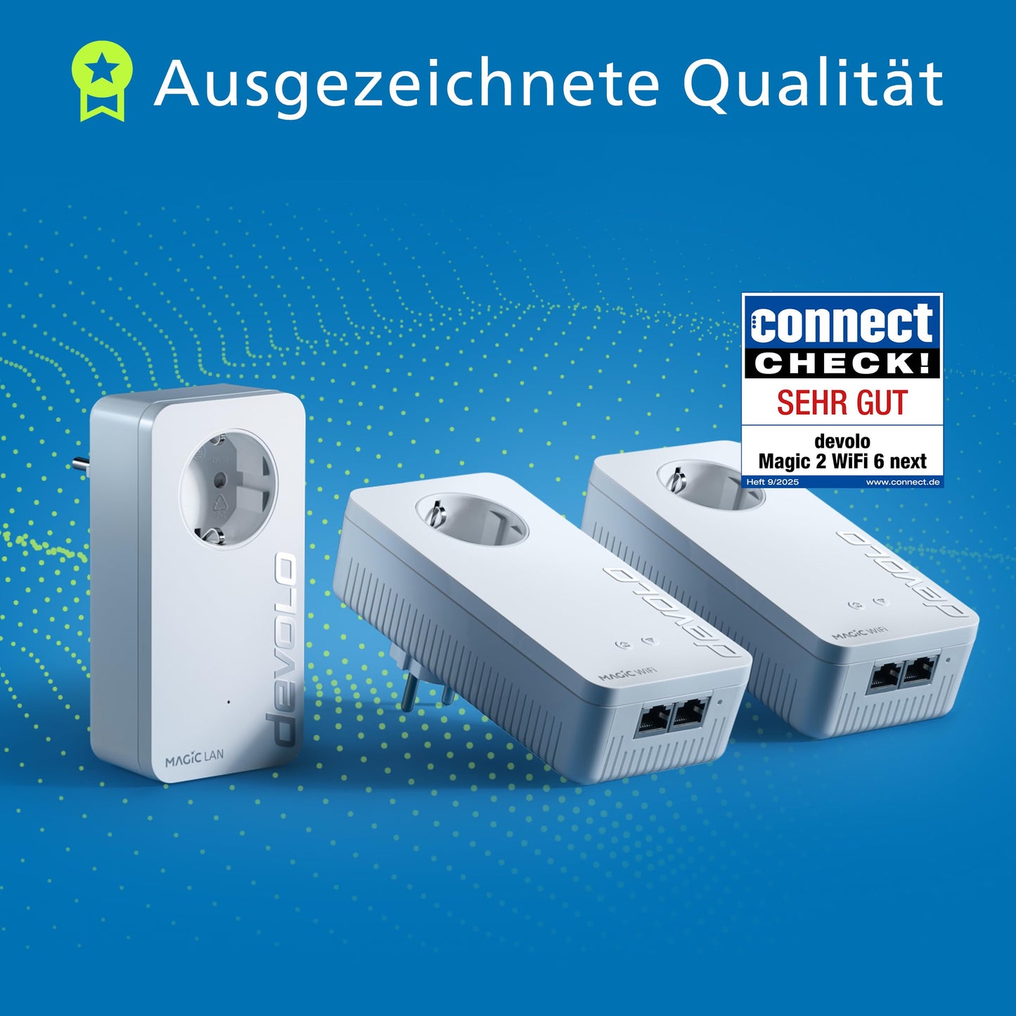devolo Magic 2 WiFi 6 Next Multiroom Kit, WiFi powerline adapter, up to 3,000 Mbit/s via Wi-Fi 6, mesh WiFi socket, 2X Gigabit LAN, white - 7216