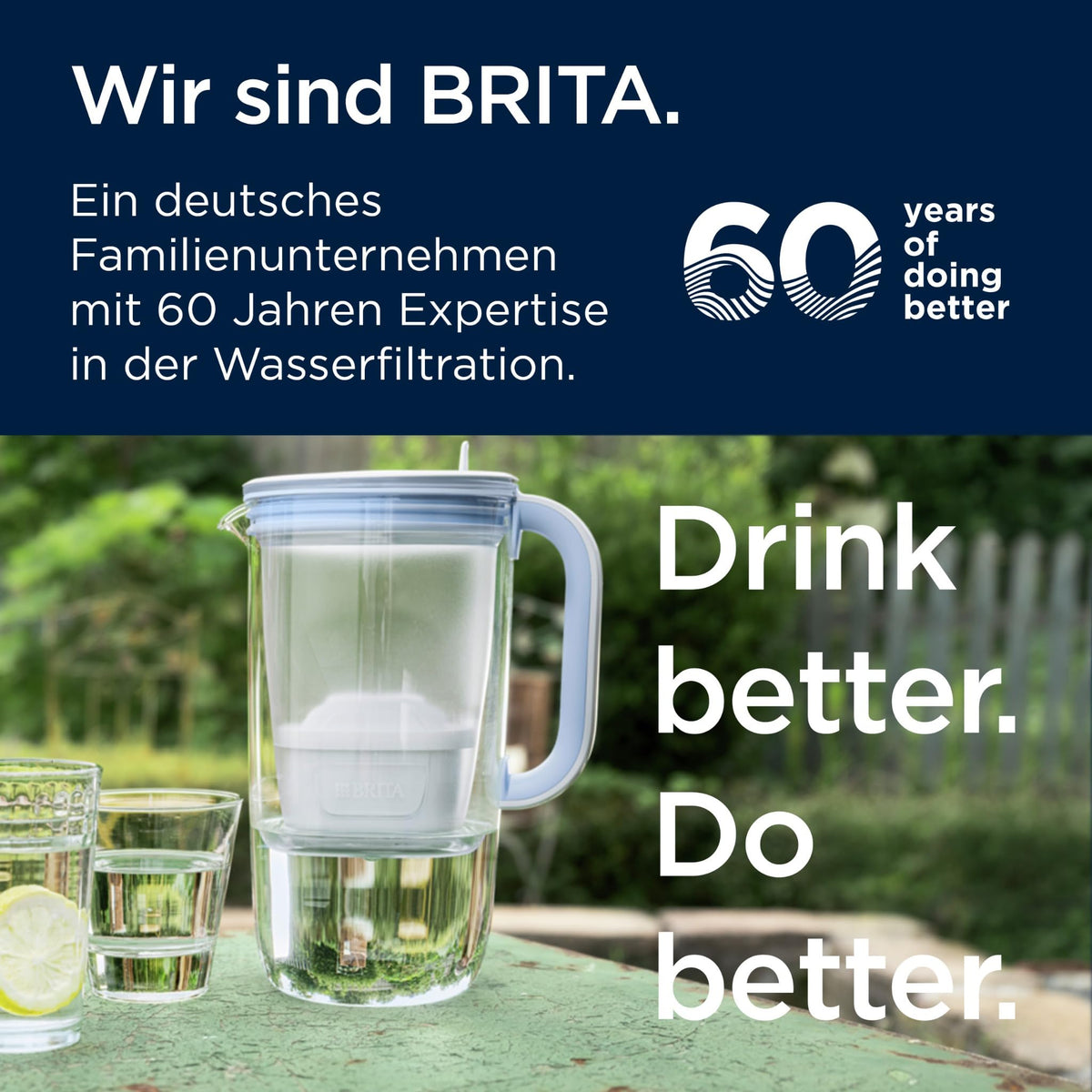 BRITA MAXTRA Glass Water Filter Jug, 1x Pure Performance Cartridge - 118006
