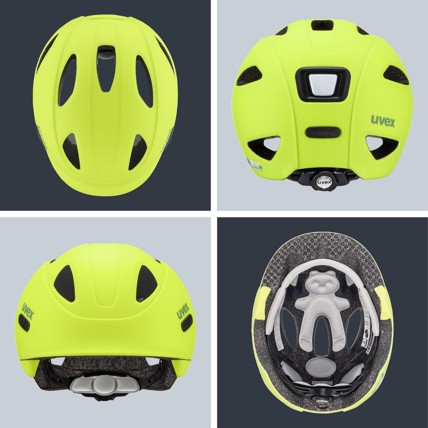 uvex OYO children's bicycle helmet, neon yellow-moss green matt, 50-54 cm - S4100490817