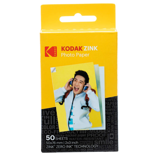 KODAK 2x3 (5x7.6 cm) Zink Fotopapier mit Selbstklebender Rückseite ROD-Z2X350