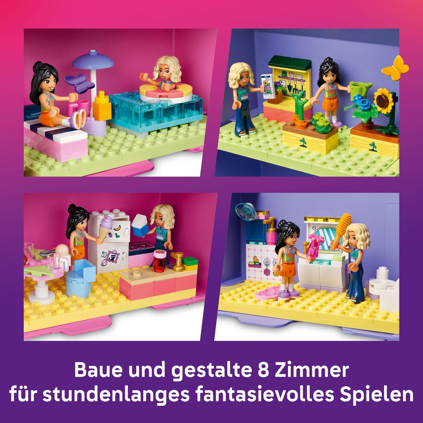 LEGO Friends Creative Dollhouse Suitcase - Travel Toy with 8 Room House, 2 Minifigures & Accessories - Children's Room Decoration - Gift Idea for Girls Ages 6 and Up - 42697