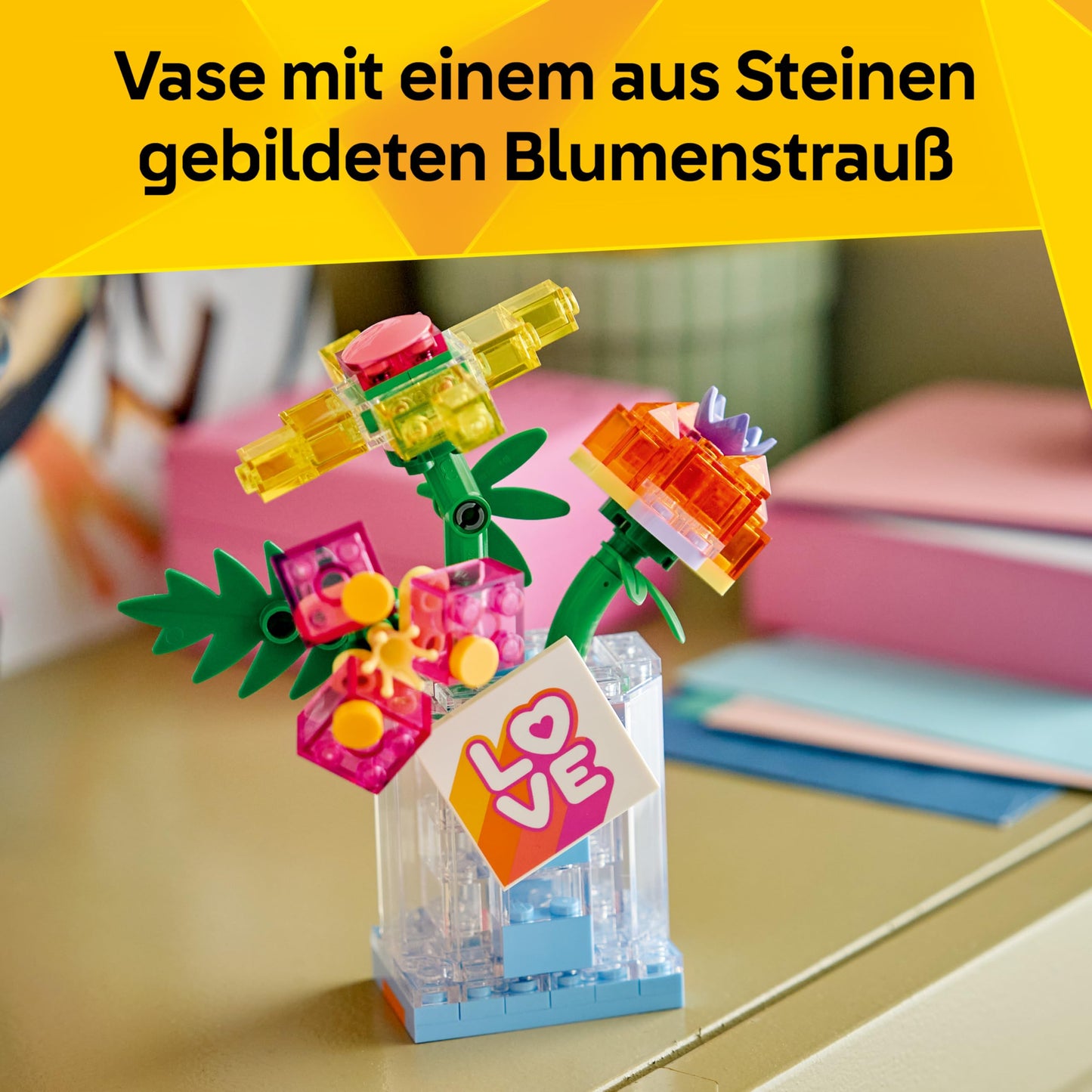 LEGO Creator 3-in-1 perfume bottle with flower decoration set - building toy with 3 building options: perfume bottle, flower vase or smoothie - gift idea for children aged 8 and up - 31383