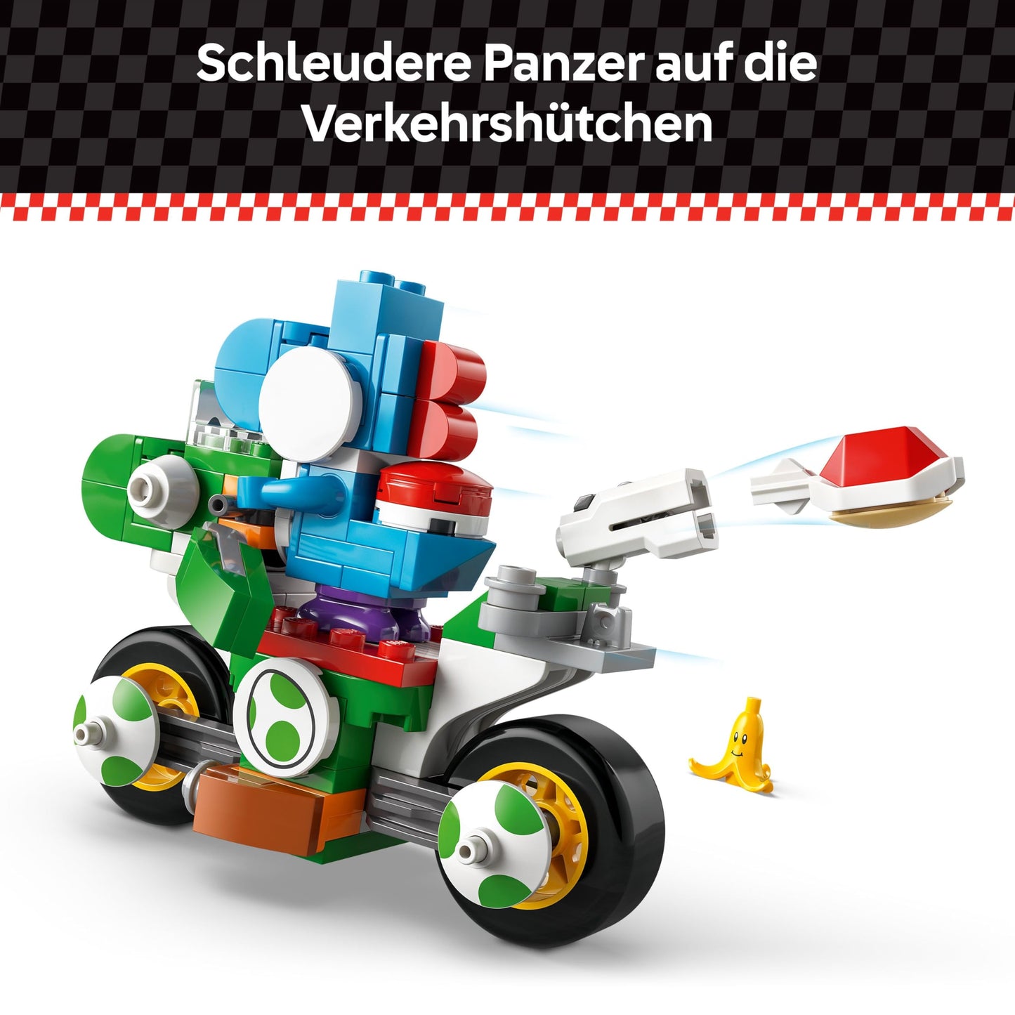 LEGO Super Mario: Mario Kart - Yoshi bike, Nintendo adventure set to collect, gift for children, boys, girls and gamers aged 7 and over, collector's item with Yoshi figure 72031