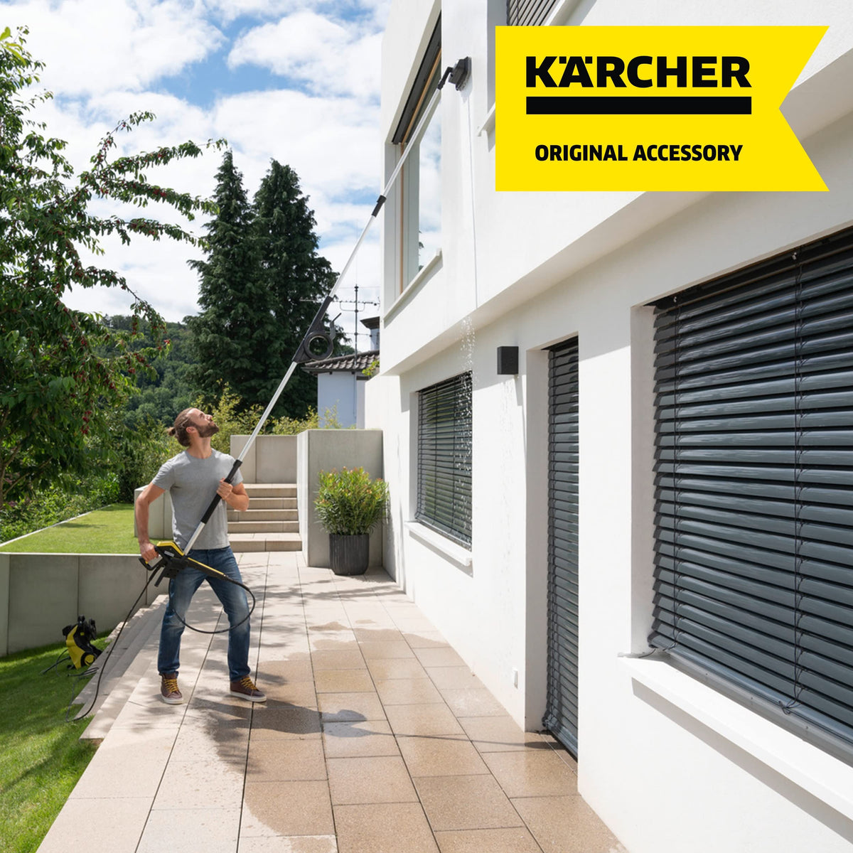 Kärcher TLA 4 Telescopic Spray Lance, easy cleaning of facades, carports, or conservatories with the high-pressure cleaner thanks to the telescopic spray lance, infinitely adjustable up to a maximum of 3.70 m. - 2.644-190.0